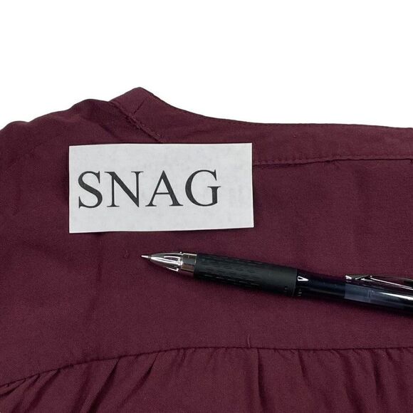 Ichi Marlene Maroon Button Up Blouse - Picture 4 of 5